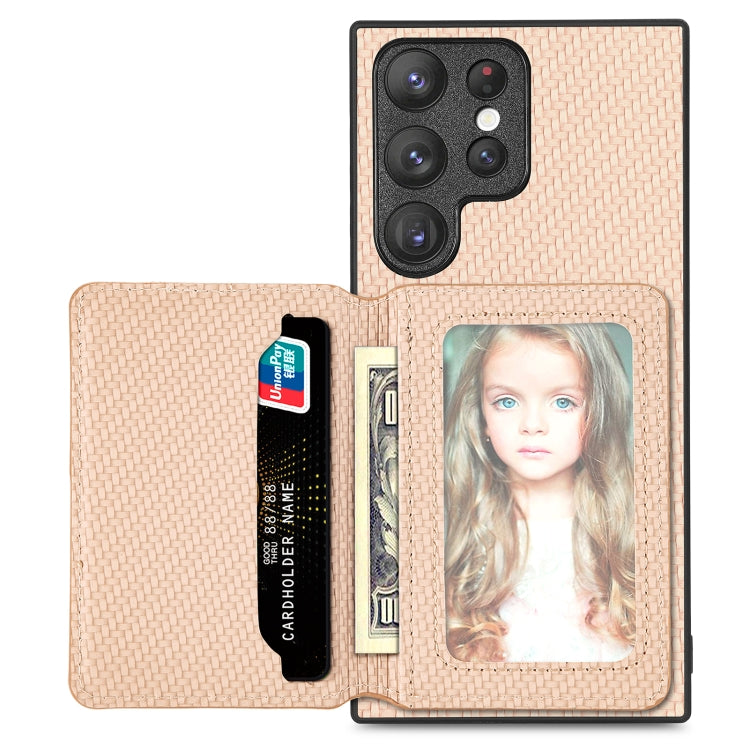 Custodia portafoglio in fibra di carbonio per Samsung Galaxy S22