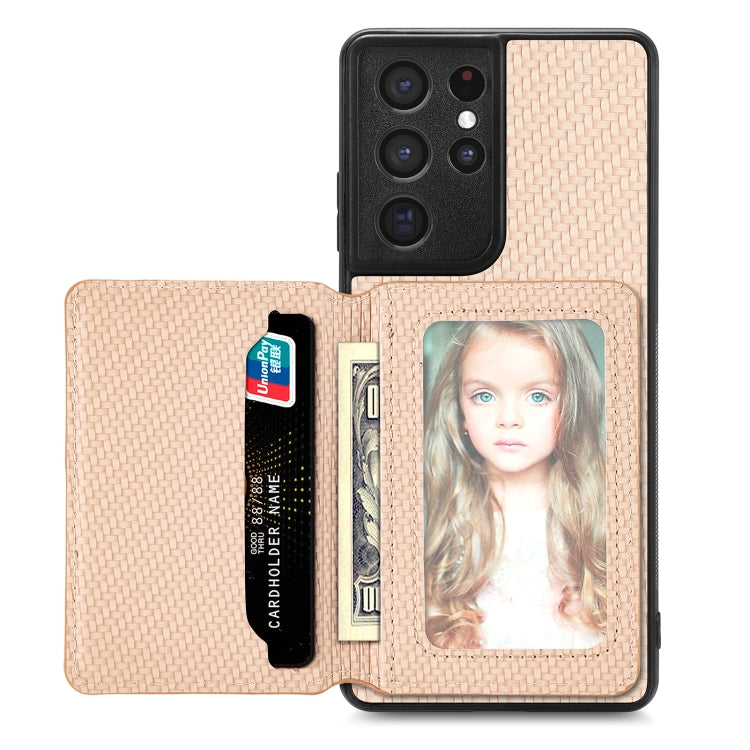 Custodia portafoglio in fibra di carbonio per Samsung Galaxy S21+