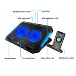 Supporto raffreddamento laptop RGB con doppia porta USB