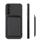 Custodia magnetica in pelle fibra carbonio per Galaxy A54 5G