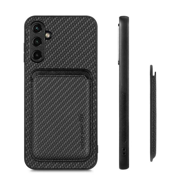 Custodia magnetica in pelle fibra carbonio per Galaxy A54 5G