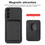 Custodia magnetica in pelle fibra carbonio per Galaxy A54 5G