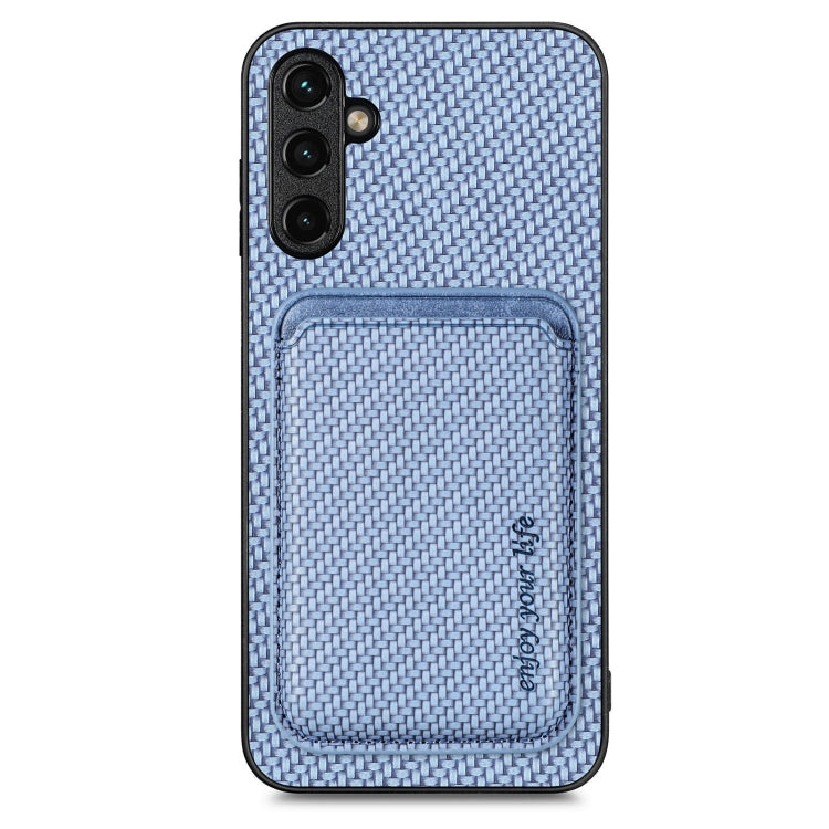 Custodia magnetica in pelle fibra carbonio per Galaxy A54 5G