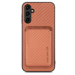 Custodia magnetica in pelle fibra carbonio per Galaxy A54 5G