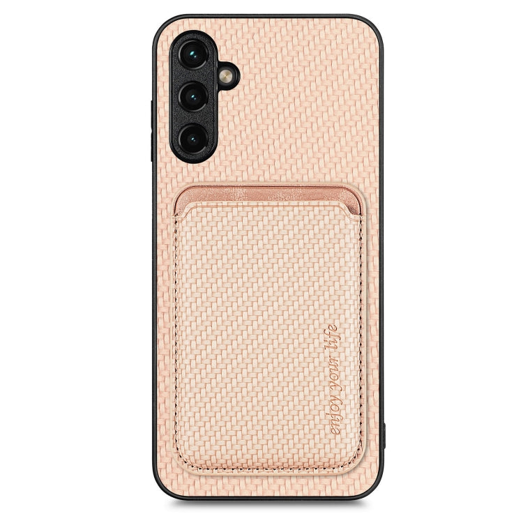 Custodia magnetica in pelle fibra carbonio per Galaxy A54 5G