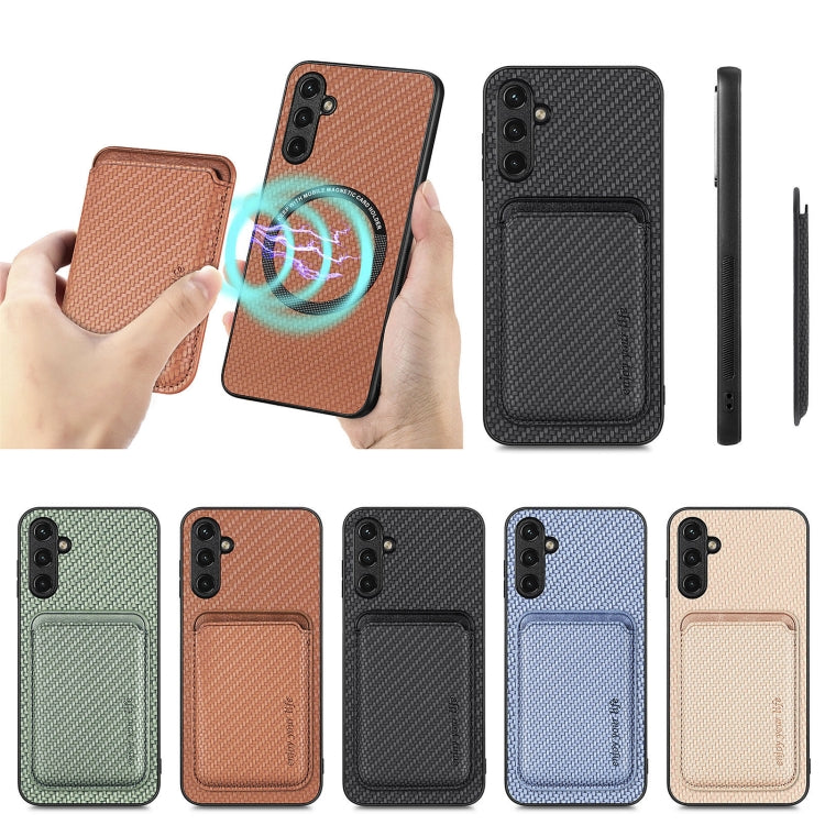 Custodia magnetica in pelle fibra carbonio per Galaxy A54 5G