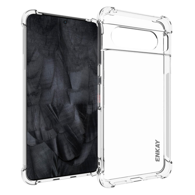 ENKAY Custodia per telefono antiscivolo antiurto in TPU trasparente, For Google Pixel 11 Pro XL, For Google Pixel 11, For Google Pixel 11 Pro, For Google Pixel 10a, For Google Pixel 9a, For Google Pixel 9 Pro, For Google Pixel 9, For Google Pixel 8a   ...