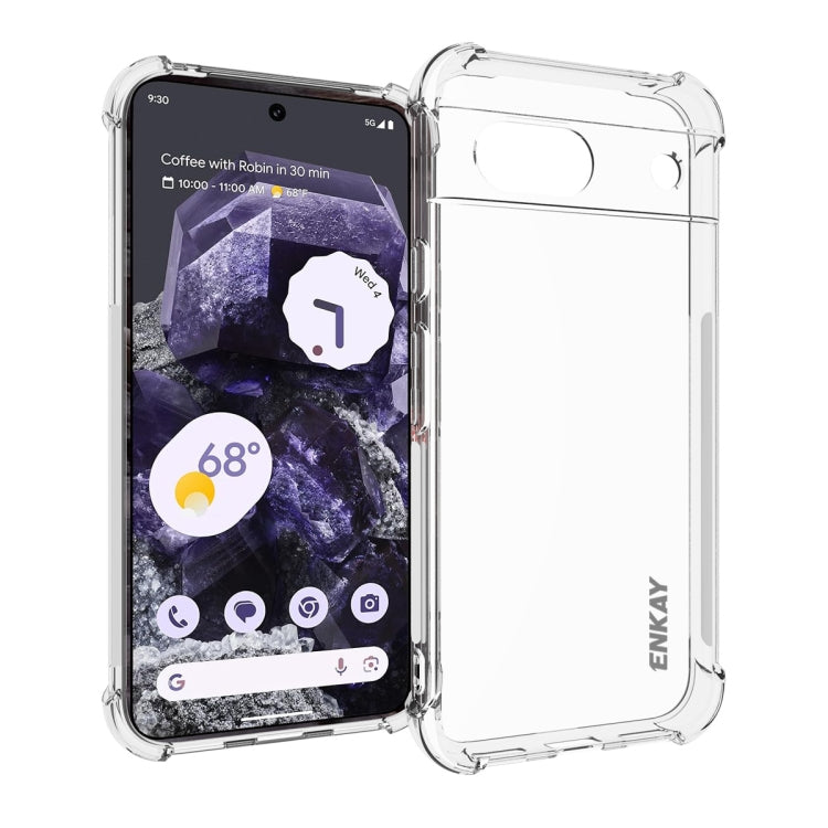 ENKAY Custodia per telefono antiscivolo antiurto in TPU trasparente, For Google Pixel 11 Pro XL, For Google Pixel 11, For Google Pixel 11 Pro, For Google Pixel 10a, For Google Pixel 9a, For Google Pixel 9 Pro, For Google Pixel 9, For Google Pixel 8a   ...