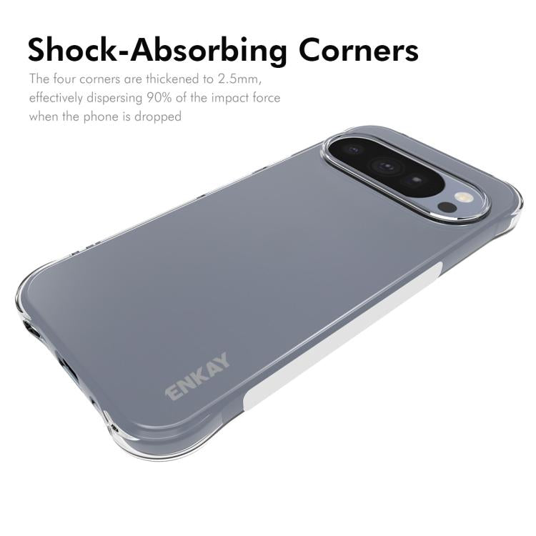 ENKAY Custodia per telefono antiscivolo antiurto in TPU trasparente, For Google Pixel 11 Pro XL, For Google Pixel 11, For Google Pixel 11 Pro, For Google Pixel 10a, For Google Pixel 9a, For Google Pixel 9 Pro, For Google Pixel 9, For Google Pixel 8a   ...