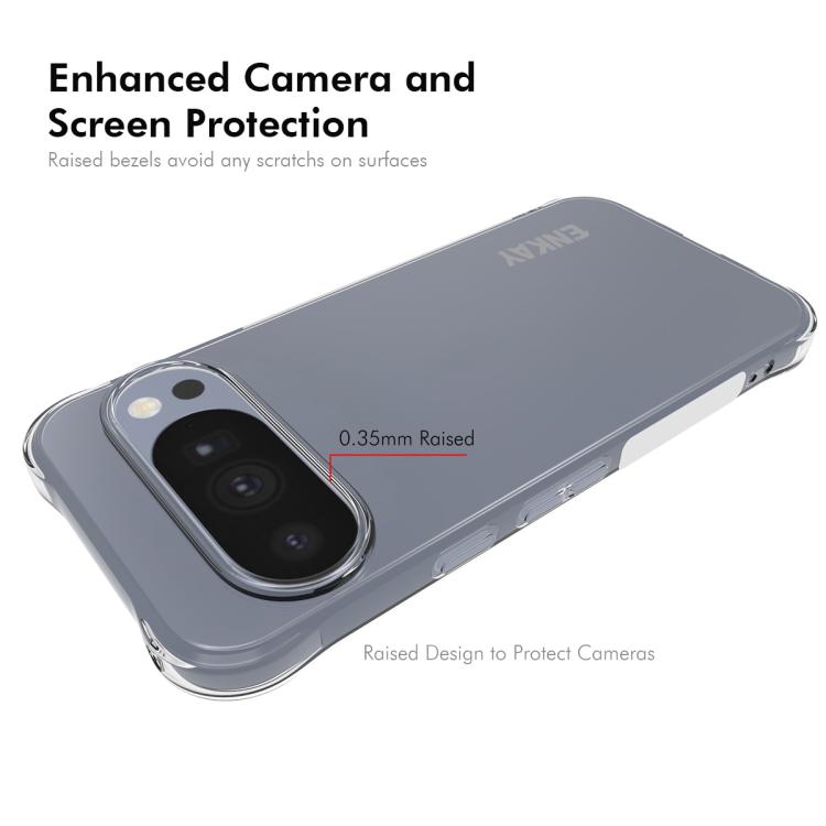 ENKAY Custodia per telefono antiscivolo antiurto in TPU trasparente, For Google Pixel 11 Pro XL, For Google Pixel 11, For Google Pixel 11 Pro, For Google Pixel 10a, For Google Pixel 9a, For Google Pixel 9 Pro, For Google Pixel 9, For Google Pixel 8a   ...