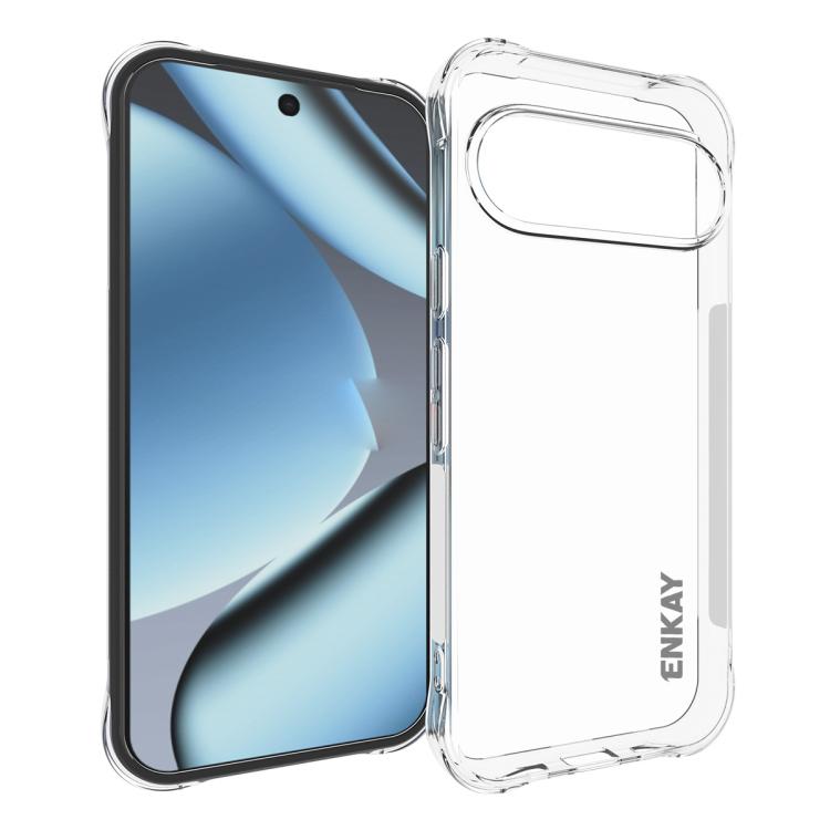 ENKAY Custodia per telefono antiscivolo antiurto in TPU trasparente, For Google Pixel 11 Pro XL, For Google Pixel 11, For Google Pixel 11 Pro, For Google Pixel 10a, For Google Pixel 9a, For Google Pixel 9 Pro, For Google Pixel 9, For Google Pixel 8a   ...