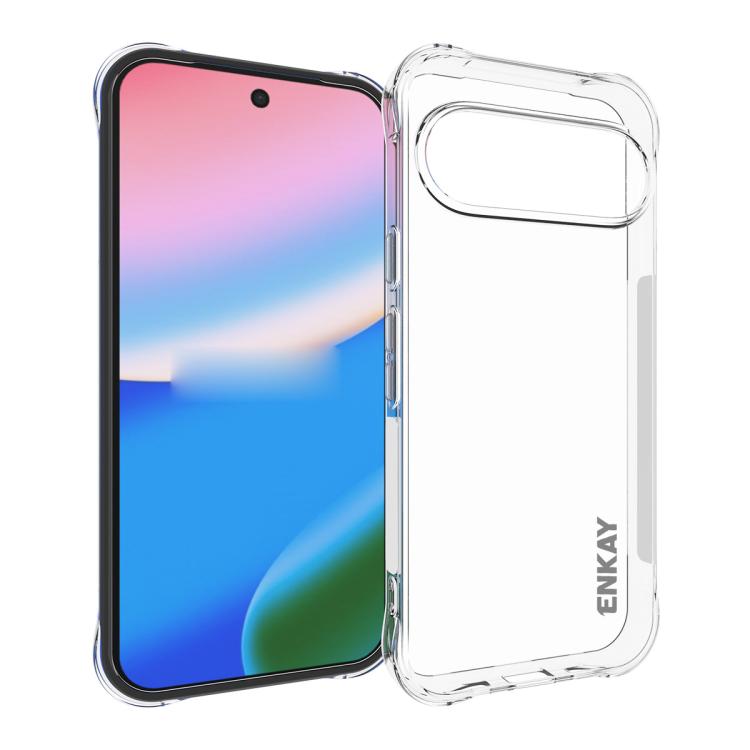ENKAY Custodia per telefono antiscivolo antiurto in TPU trasparente, For Google Pixel 11 Pro XL, For Google Pixel 11, For Google Pixel 11 Pro, For Google Pixel 10a, For Google Pixel 9a, For Google Pixel 9 Pro, For Google Pixel 9, For Google Pixel 8a   ...