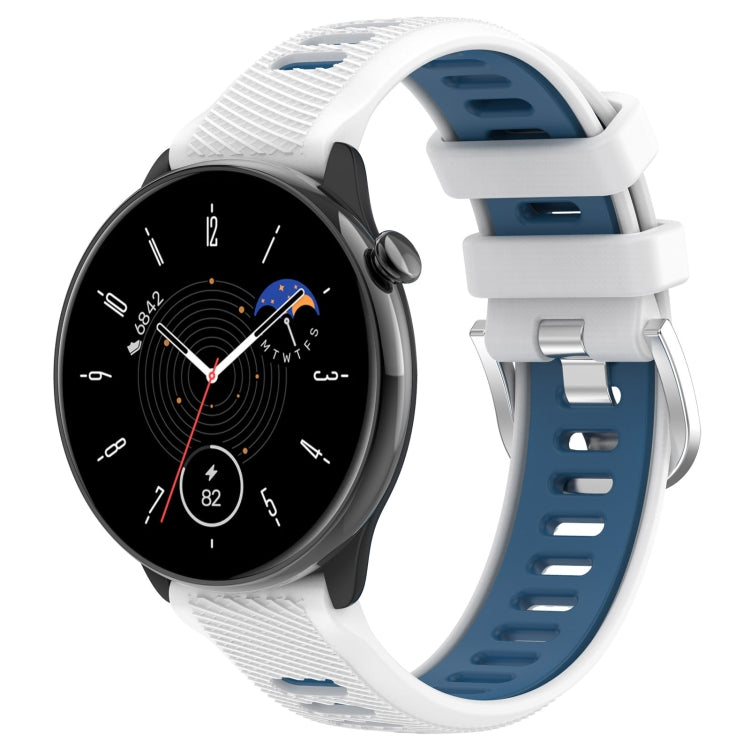 Cinturino sportivo in silicone con fibbia in acciaio bicolore da 20 mm, For Samsung Galaxy Watch 6 40mm, For Samsung Galaxy Watch 6 Classic 43mm