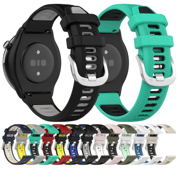 Cinturino per orologio con fibbia in acciaio siliconato a due colori con trama incrociata da 22 mm, For Amazfit GTS 4 Mini, For Amazfit GTS 3