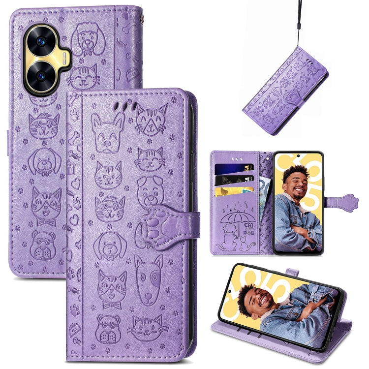 Custodia in pelle goffrata per Realme C55