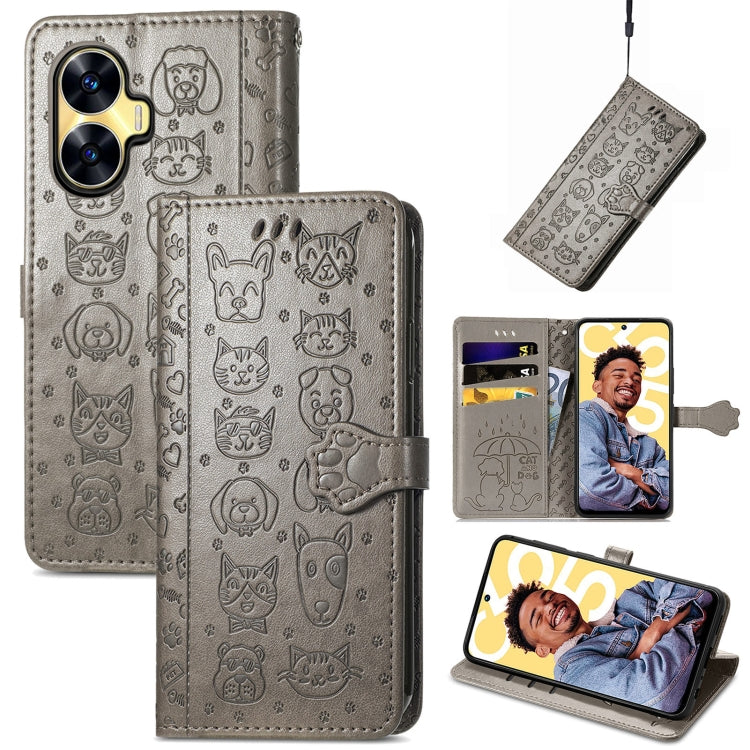 Custodia in pelle goffrata per Realme C55