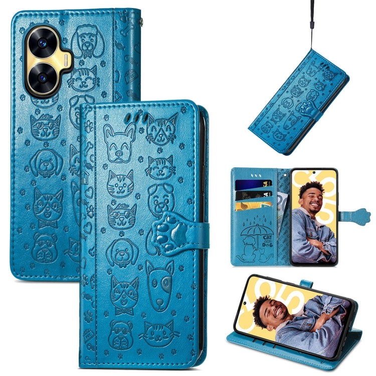 Custodia in pelle goffrata per Realme C55