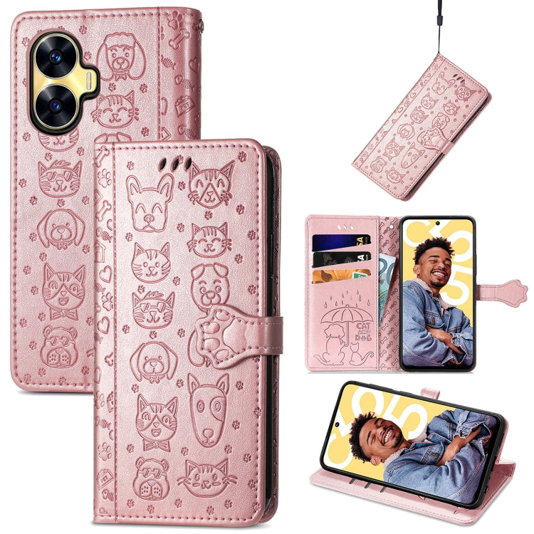 Custodia in pelle goffrata per Realme C55