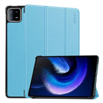 Per Xiaomi Pad 6 ENKAY Tri-fold Custer Texture Custodia Smart con supporto in pelle, For Xiaomi Pad 6