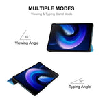 Per Xiaomi Pad 6 ENKAY Tri-fold Custer Texture Custodia Smart con supporto in pelle, For Xiaomi Pad 6