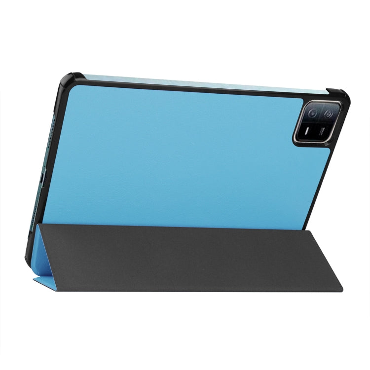 Per Xiaomi Pad 6 ENKAY Tri-fold Custer Texture Custodia Smart con supporto in pelle, For Xiaomi Pad 6