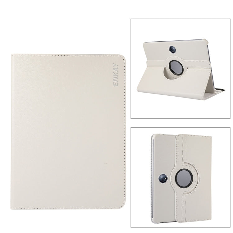 Per OnePlus Pad / OPPO Pad 2 ENKAY Custodia per tablet in pelle con supporto per rotazione a 360 gradi Litchi, For OnePlus Pad / OPPO Pad 2
