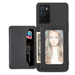 Custodia per telefono con borsa per carte magnetiche in fibra di carbonio, For Honor 80, For Honor Magic4 Lite, For Honor Magic5 Pro, For OPPO A16