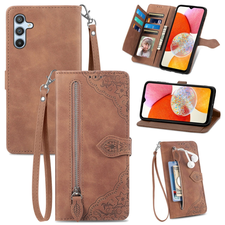 Custodia in pelle con cerniera per Samsung Galaxy A14 4G
