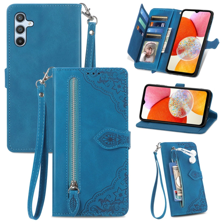 Custodia in pelle con cerniera per Samsung Galaxy A14 4G