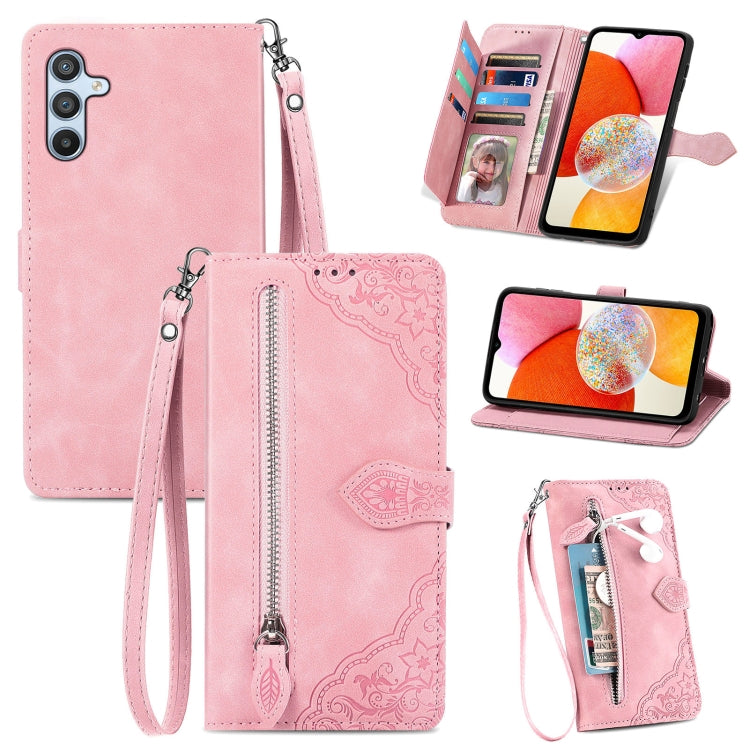 Custodia in pelle con cerniera per Samsung Galaxy A14 4G