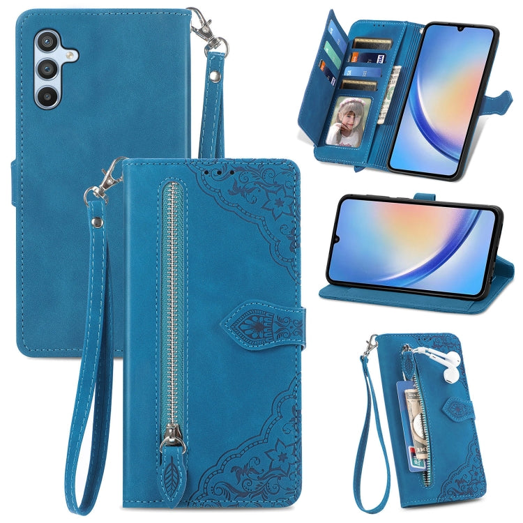 Custodia in pelle con cerniera per Samsung Galaxy A14 4G