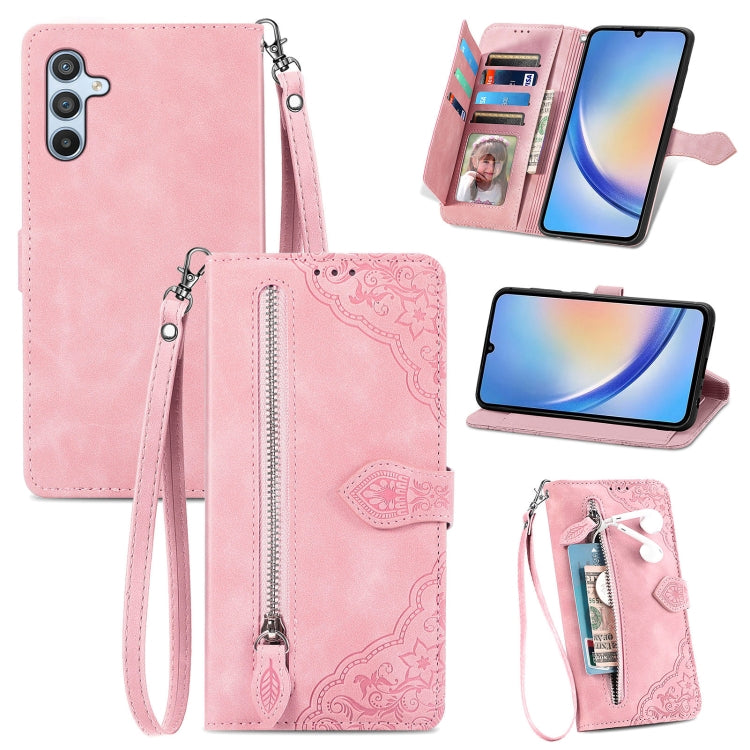 Custodia in pelle con cerniera per Samsung Galaxy A14 4G