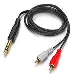 Cavo audio 6,35 mm a doppio RCA maschio 0,2-1,5 m