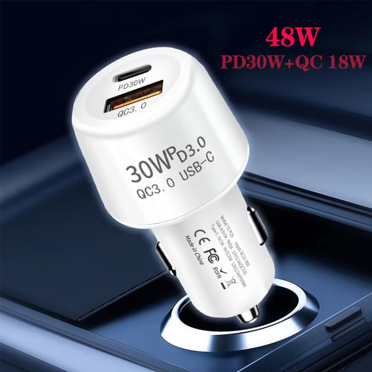 Caricatore auto doppia porta USB 48W PD30W + QC3.0 18W
