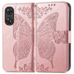Custodia per telefono in pelle goffrata farfalla amore fiore, For OPPO Reno8 T 4G, For Honor 9C