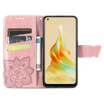 Custodia per telefono in pelle goffrata farfalla amore fiore, For OPPO Reno8 T 4G, For Honor 9C