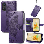Custodia per telefono in pelle goffrata farfalla amore fiore, For OPPO Reno8 T 4G, For Honor 9C