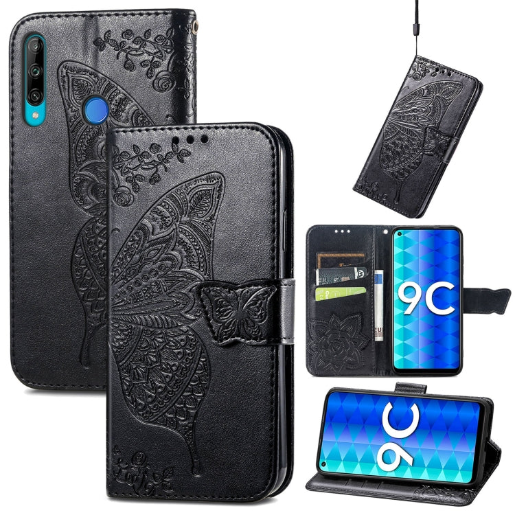 Custodia per telefono in pelle goffrata farfalla amore fiore, For OPPO Reno8 T 4G, For Honor 9C