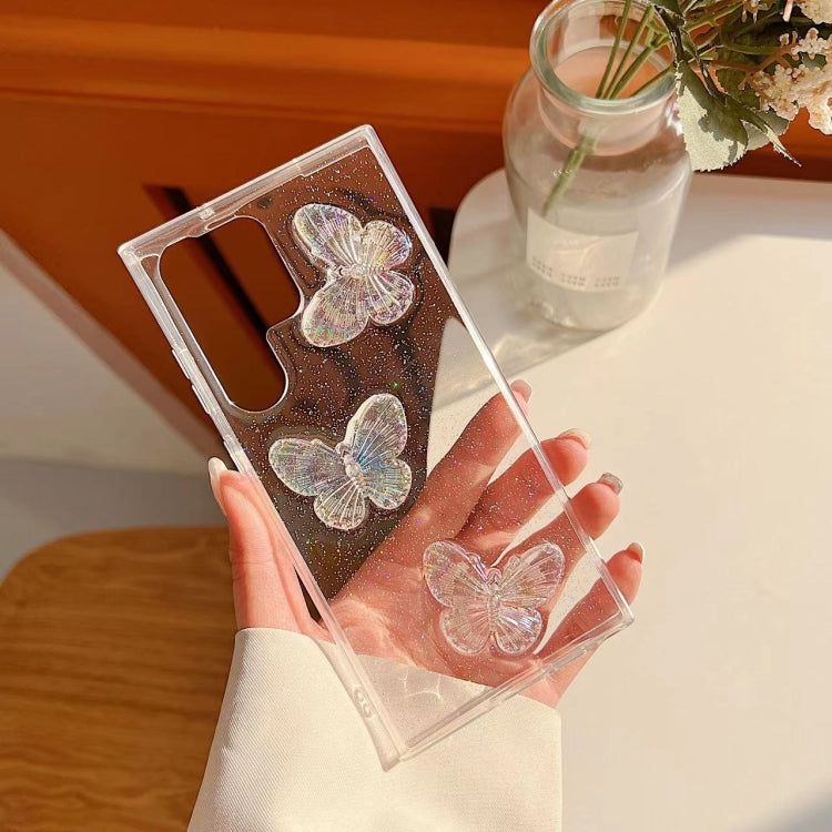Custodia TPU trasparente con farfalle per Samsung Galaxy S10