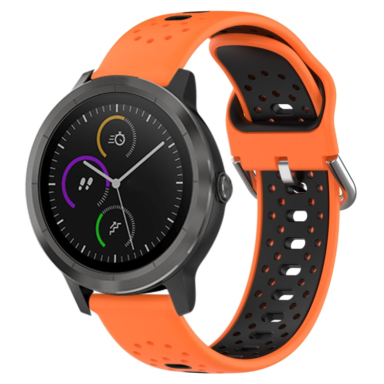 Cinturino in silicone bicolore traspirante da 20 mm, For Garmin Vivoactive3