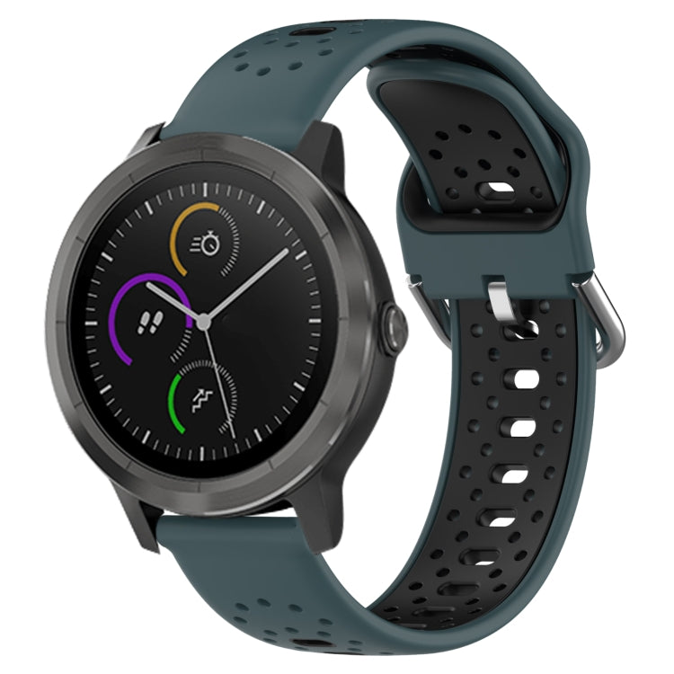 Cinturino in silicone bicolore traspirante da 20 mm, For Garmin Vivoactive3
