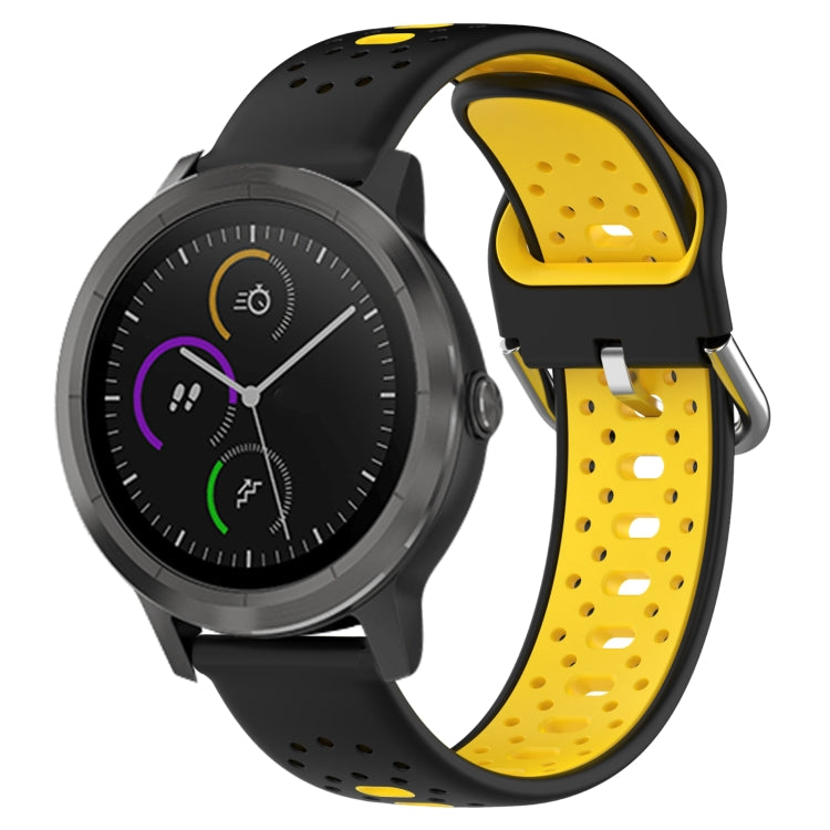 Cinturino in silicone bicolore traspirante da 20 mm, For Garmin Vivoactive3