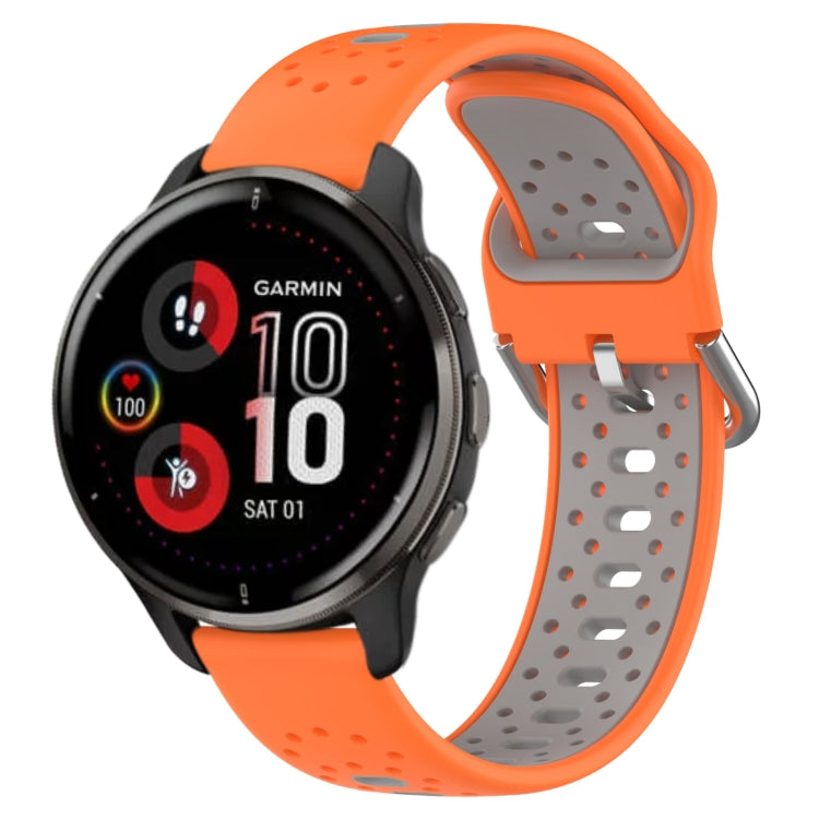 Cinturino in silicone bicolore traspirante da 20 mm, For Garmin Venu 2 Plus