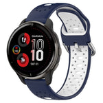 Cinturino in silicone bicolore traspirante da 20 mm, For Garmin Venu 2 Plus