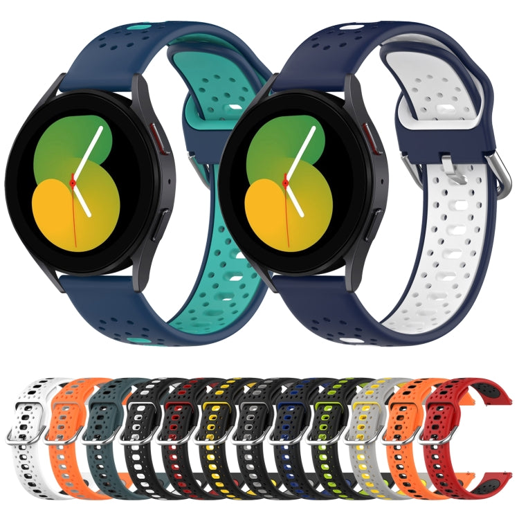 Cinturino in silicone bicolore traspirante da 20 mm, For Samsung Galaxy Watch 5 Pro 45mm