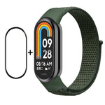 Set proteggi schermo e cinturino nylon per Xiaomi Mi Band 8
