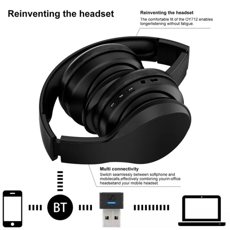 Cuffie wireless Bluetooth OY712 con cancellazione rumore