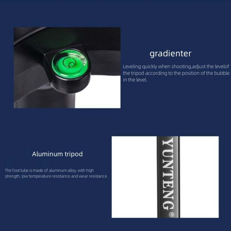 Yunteng VCT-3000 Supporto professionale per treppiede in alluminio con testa panoramica, VCT-3000