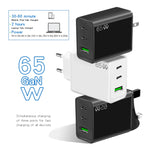 Adattatore GaN 65W USB-C x2 e USB 3.0 per MacBook