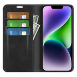 Custodia in pelle per iPhone 15 con supporto